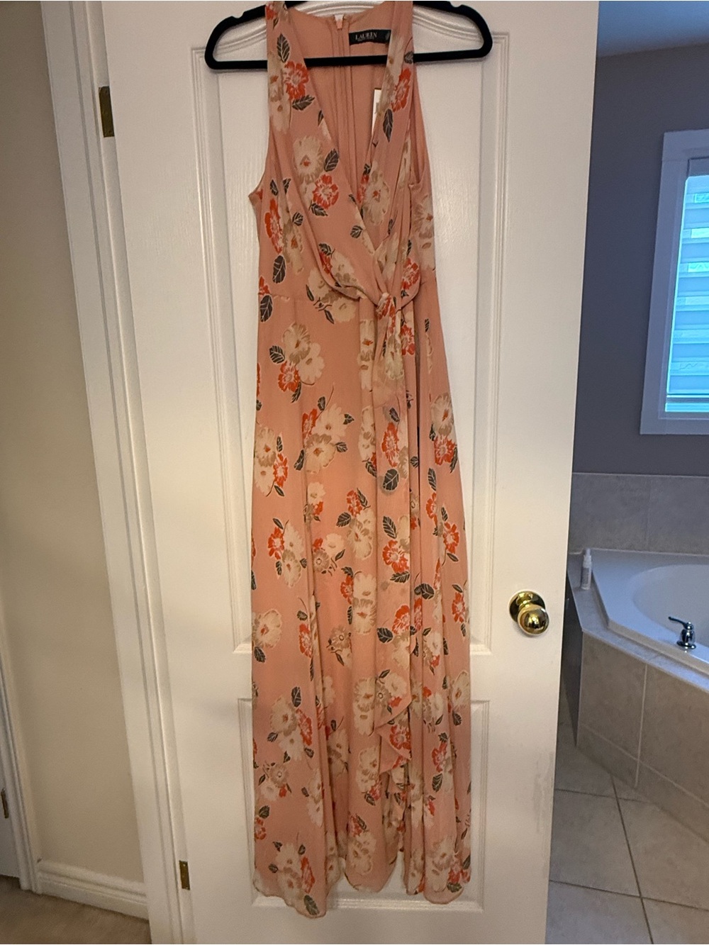 Lauren Ralph Lauren Floral Pink Wrap Maxi Dress